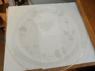 Vintage Princess House Heritage Round Platter W/etching & Gold Band