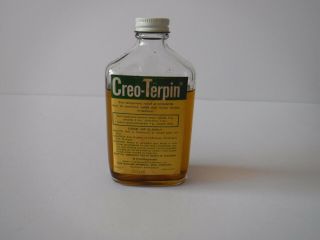 Vintage Creo - Terpin Cough Syrup Henry Wampole Co.  6 Oz Glass Bottle 2