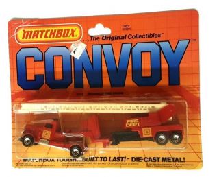 Vintage Matchbox Convoy Cy12 Peterbilt Fire Engine In Package