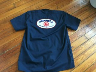 Vintage Grinnell Fire Protection Systems Work Wear Shirt XL Alarm Sprinkler 2