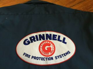 Vintage Grinnell Fire Protection Systems Work Wear Shirt XL Alarm Sprinkler 3