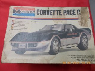 Vintage Monogram Corvette Pace Car 1/24th Scale Plastic Model Kit Factory