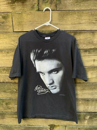 Vintage Elvis Presley T - Shirt Black Size Xl 2001