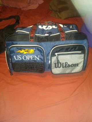 Vintage 80’s Wilson Us Open Tennis Bag And Ball Pouches Great Weekend Travel Bag