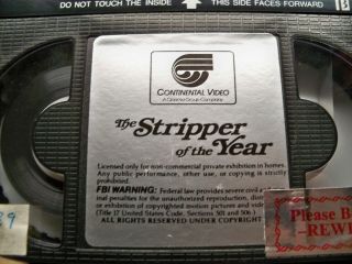 Vintage 1986 Betamax Adult Tape ' Stripper of the Year ' Continental Beta 2