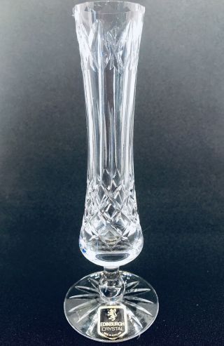Vintage Edinburgh Crystal 7” Bud Vase,  Black Label,  1979/80