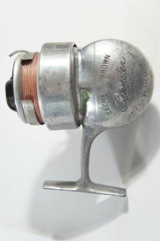 Vtg Bache Brown Airex Spinster Half Bail Spin Fishing Reel,  2 - 3 Day Ship