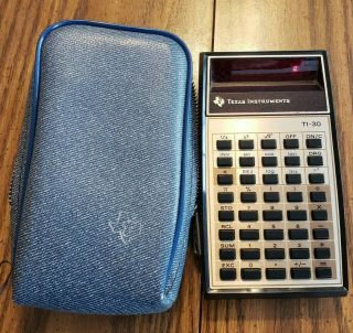 Vintage Texas Instruments Ti - 30 Scientific Calculator With Protective Case