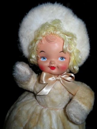 Vintage My - Toy “plush Pals” Pajama Bag,  1950s Doll W Vinyl Rubber Face