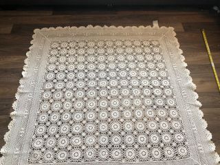 Vintage Handmade Table Cloth 50x50 " Stunning