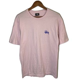 Vintage Stussy Pink And Blue Graphic Written Logo Spell Out T Shirt Size Medium