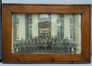 Vintage Oak Ridge Military School Class Photo In Wooden Frame