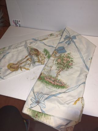 1976 Vintage Holly Hobbie Twin Size Flat Bed Sheet