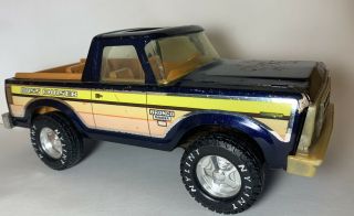 Vintage Nylint Bass Chaser Blue Ford Bronco Metal Toy Truck
