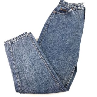 Vtg 80s Lee Womens Sz 30x30 Retro Acid Wash Taper Leg High Waist Mom Denim Jeans