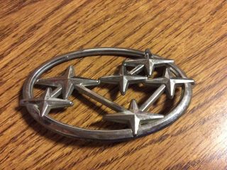 Vintage Subaru Emblem Badge Logo 6 Stars 2 Pins 3 3/4 " X 2 3/8 "