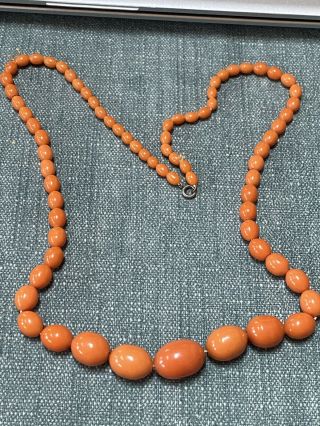 Vtg 1920’s Orange Early Plastic Beaded Necklace - Costume Jewelry
