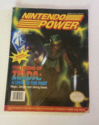 Vintage Nintendo Power Volume 34 Legend Of Zelda A Link To The Past W/poster