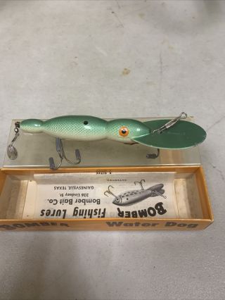 Vintage Bomber Fishing Lure Waterdog 1743 And Paperwork
