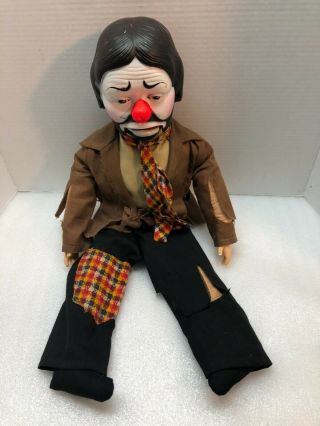 1978 Emmett Kelly Sad Clown Ventriloquist Vintage Horsman Doll