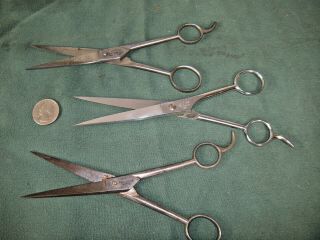 Vintage Dubl Duck Pearl Duck Solingen Germany Barber Shears & 2 Others