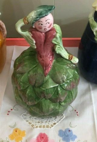 Vintage Horchow Artichoke Vegetable Lady,  Made In Italy