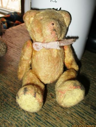 Little Vintage 5 " Golden Blonde Jointed Mohair Teddy Bear Made In Japan