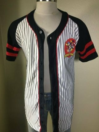 Vintage Warner Bros Looney Tunes Pinstriped Baseball Jersey T - Shirt Men 