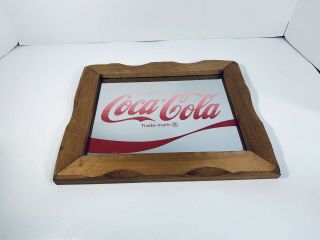 Vintage “Enjoy Coca Cola” Mirror Wood Art Sign Coke 12X10 2