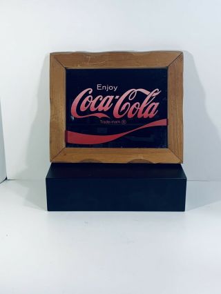 Vintage “Enjoy Coca Cola” Mirror Wood Art Sign Coke 12X10 3