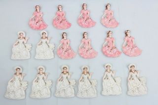 Sweet 15 Quinceanera Party Favors 16pc Vintage Handpainted Resin Fridge Magnets