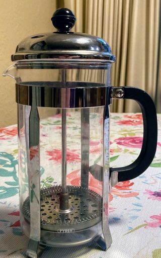 Vintage Pyrex French Press Coffee Maker 4 Cups