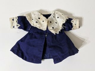 Vintage Vogue Ginny Doll Navy Blue White Waffle Coat Jacket Collar Cuff Dress