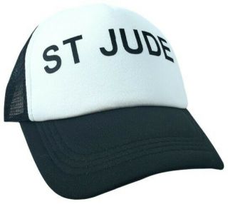 St Jude Vintage Snapback Trucker Hat Adj Black & White Childrens Hospital Cap