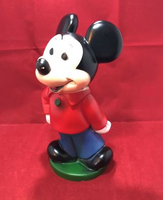 Vintage Mickey Mouse 11 " Coin Piggy Bank By Play Pal Plastics Walt Disney 1970’s