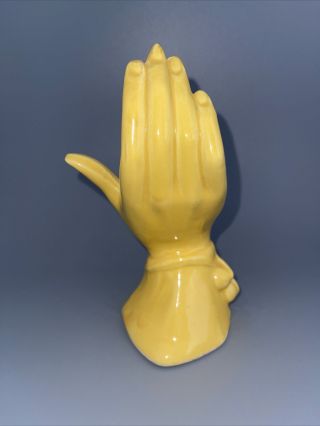 Vintage McCoy 1940 ' s Hand Vase Yellow 2