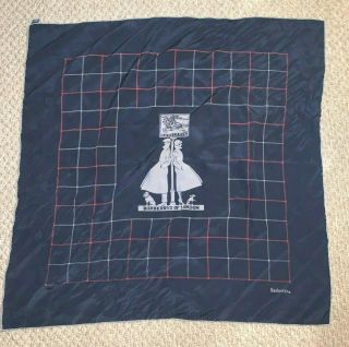 Vintage Burberrys Of London Street Sign Checkered 100 Silk Scarf 29 X 29 Italy