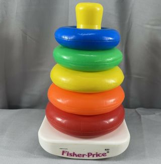 Vintage Fisher Price Rock - A - Stack 627 Plastic Rings Complete Baby Toy Usa