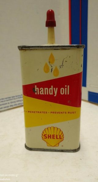 Vintage Shell Handy Oil 4 Oz Tin Can Empty Household Oil