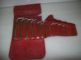 Vintage Snap - On Allen Wrench Set Of 16 Wrenches - Pouch