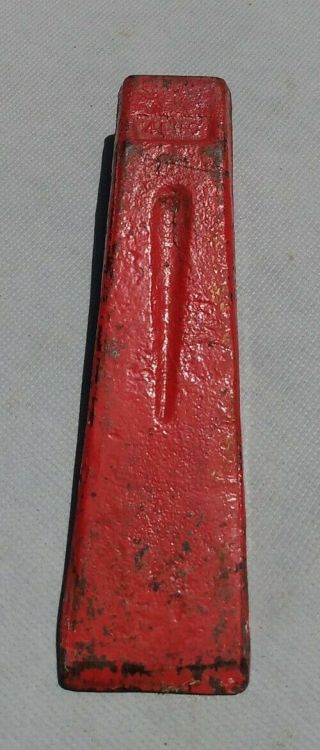 Vintage Wood Log Splitting Wedge 4lb Made In Japan Red Heat Treated Drop Forged