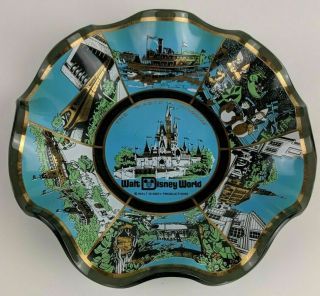 Vintage Walt Disney World Scalloped Candy Dish/ash Tray/plate 1960 