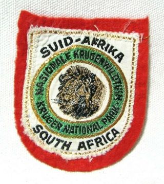Vintage South Africa Suid Afrika Kruger National Park Patch Felt Travel Souvenir