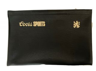 Hazel Vtg Black Faux Leather Vinyl Coors Sports Document Portfolio Attache