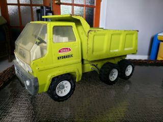 Vintage Tonka Toys Lime Green Gas Turbine Hydraulic Dump Truck