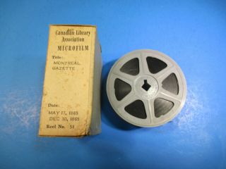 Vintage Microfilm Reel Montreal Gazette Civil War Era May 17 - Dec 30,  1865