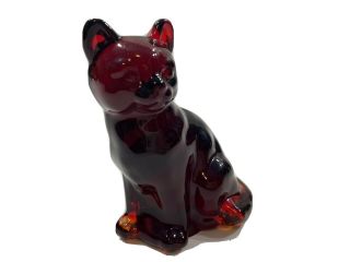 Vintage Fenton Red Cat Glass Collectible Glassware