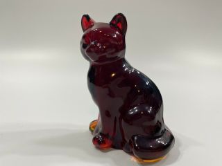 Vintage Fenton Red Cat Glass Collectible Glassware 2