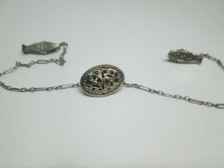 Antique Art Deco 3 Piece Chain Brooch Pin Neck Colar Brooch