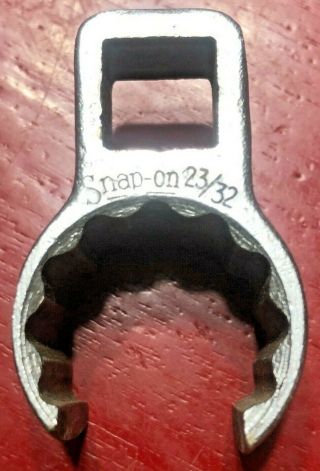 Vintage Snap - On 23/32 " Sae 3/8 " Drive (3/4 " Deep) Flare Nut Crowfoot Wrench
